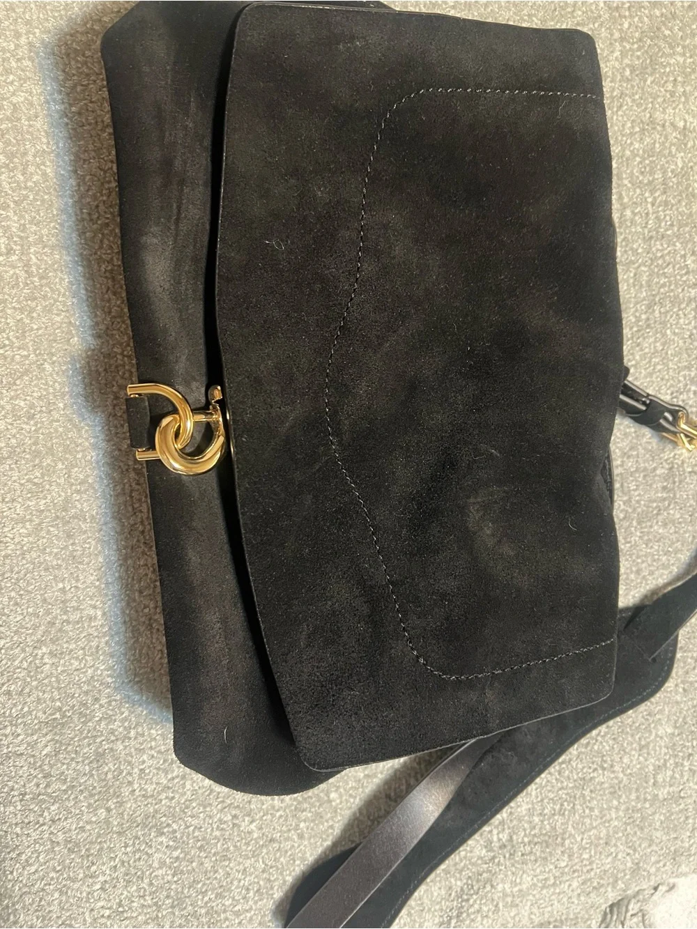 Rebecca Minkoff Black Suede Satchel Bag